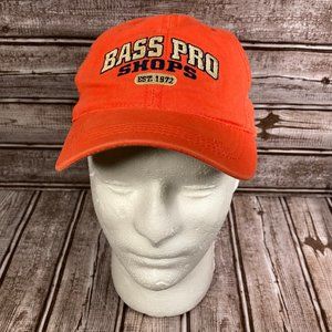 BASS PRO SHOPS Boys Youth Strapback Adjustable Cap Hat Orange Stitched